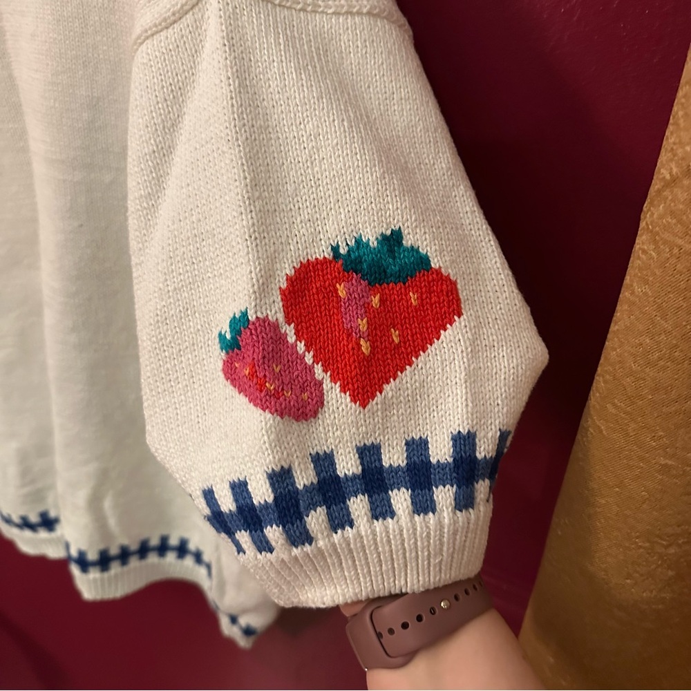 White Fruit-Print Sweater - Picture 5 of 8